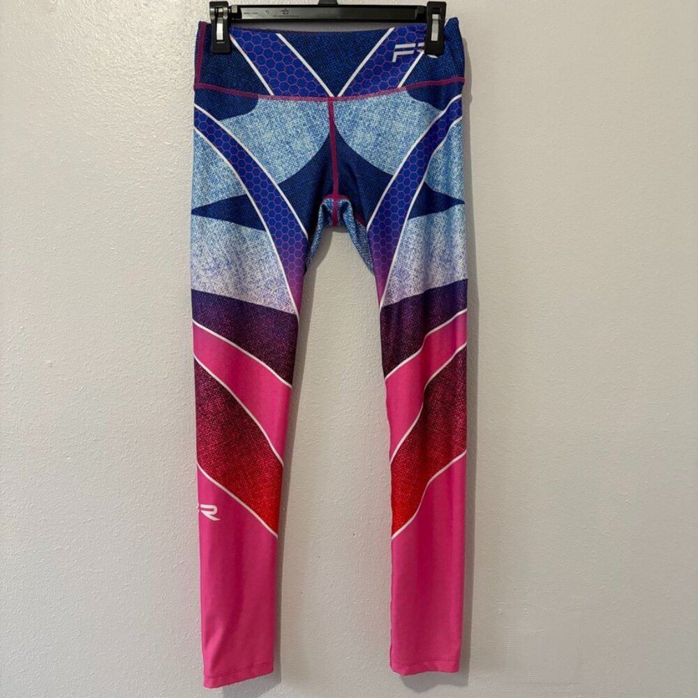 FIBER Colombian Workout Leggings One Size Multicolor Geometric Print Activewear